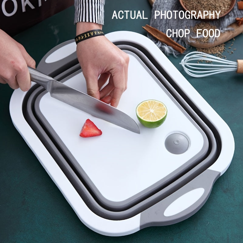 1pc Folding Cutting Board, Clean Food, Cut Food, Gather Food, Gather Seasoning, Household, Kitchen, Dining Room, Multi-purpose Cutting Board