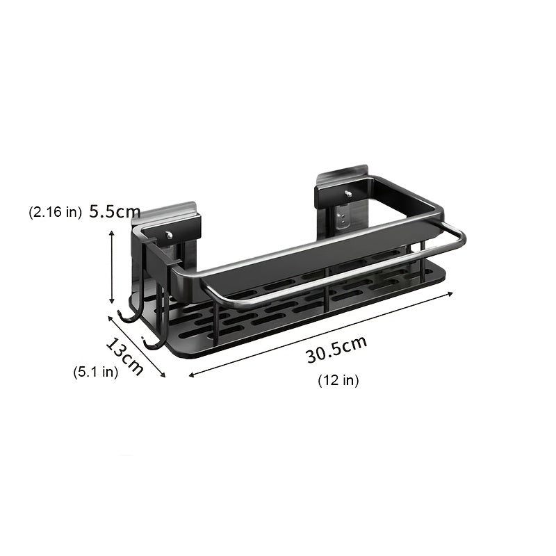 1pc Kitchen And Bathroom Washing Rack, Household Multi-functional No-Punch Wall-mounted Draining Rack, Sink Storage