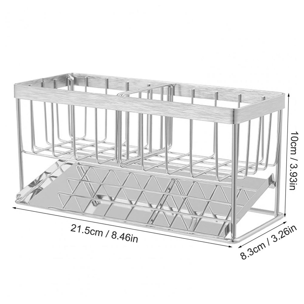 1pc Kitchen Stainless Steel Sink Storage Shelf Tabletop Sponge Mop Rag Dishcloth Sink Draining Bathroom Storage Rack