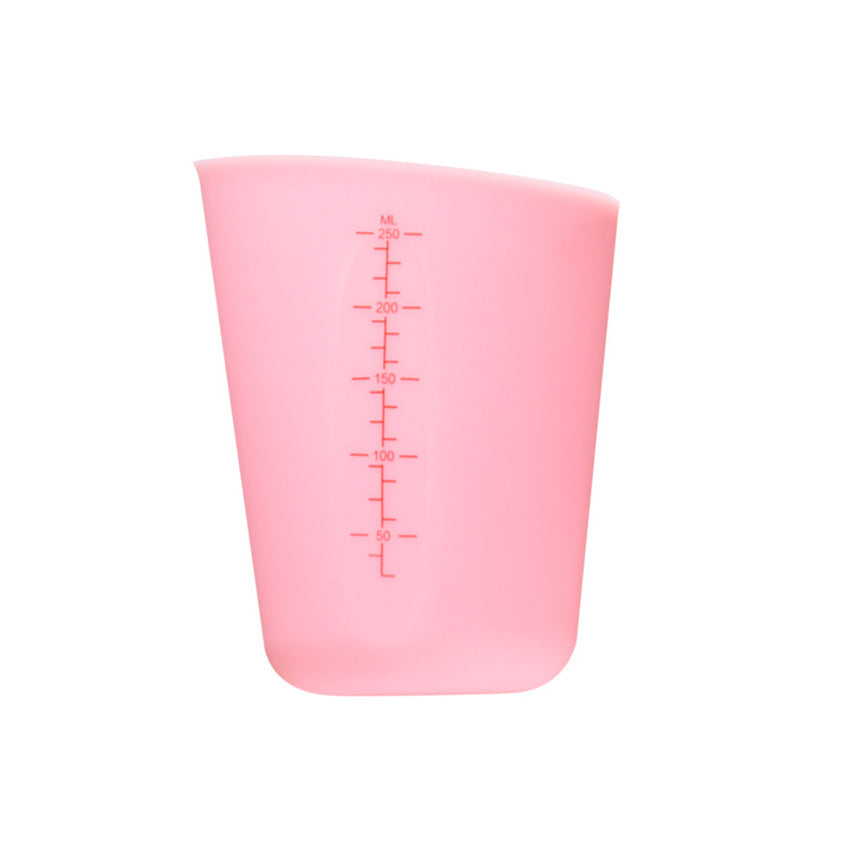 1pc Double Scale Silicone Measuring Cup, Milk Tea Shop Supplies, Baking Tools, Soft Milk Cup, Liquid Measuring Cup