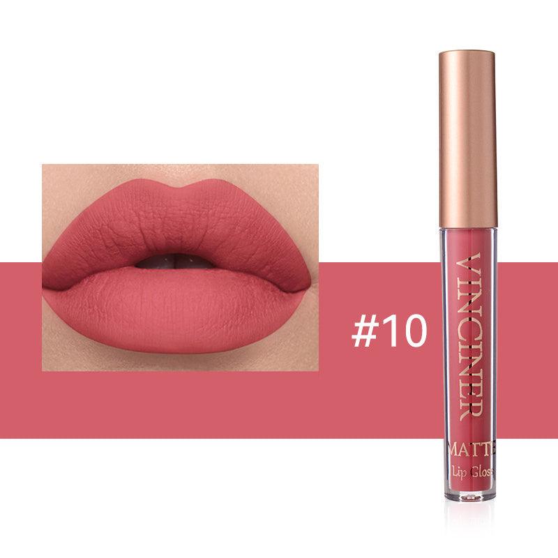 12-Color Lip Glaze Matte Liquid Lipstick Set: Waterproof, Non-Stick, Long-Lasting Matte Gloss