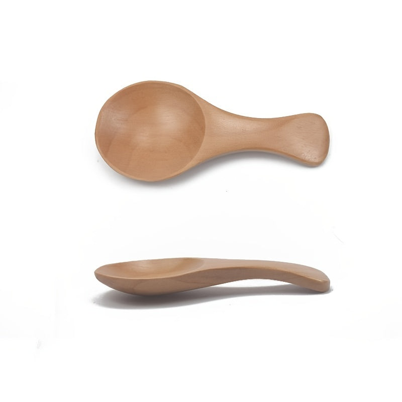 1pc Mini Wooden Spoon With Short Handle, Milk Powder, Spices, Condiments, Sugar, Honey, Tea Coffee Spoon, Kitchen Accessories