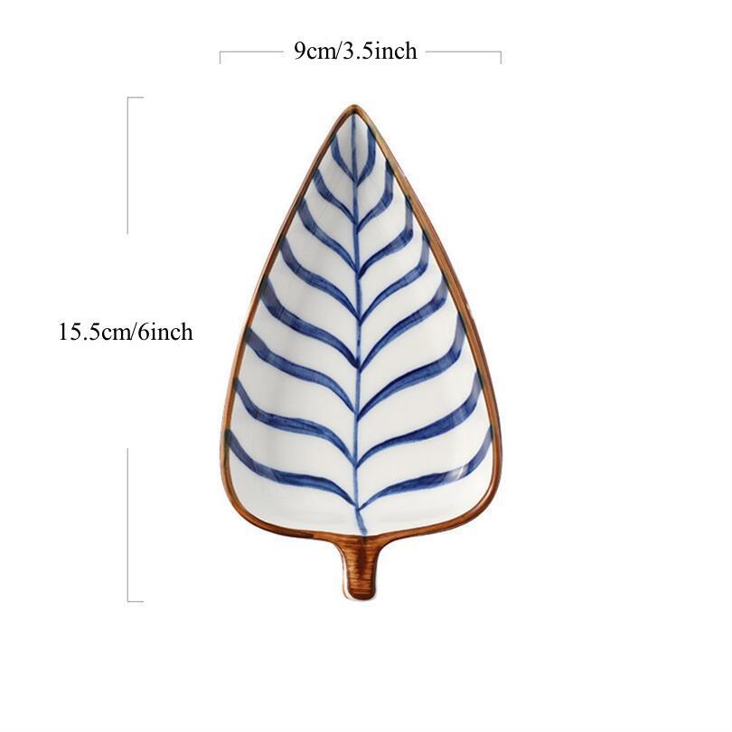 Creative Leaf Shape Ceramic Appetizer Plate