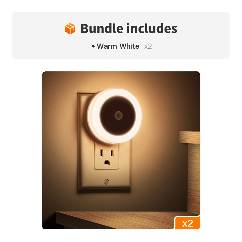 1pc LED White Night Light Dusk To Dawn Sensor, Smart Wall Night Light For Bathroom Bedroom Home Kitchen Corridor Energy Saving, Round