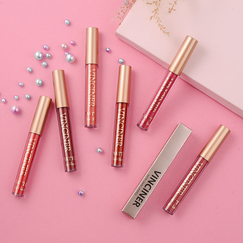 12-Color Lip Glaze Matte Liquid Lipstick Set: Waterproof, Non-Stick, Long-Lasting Matte Gloss
