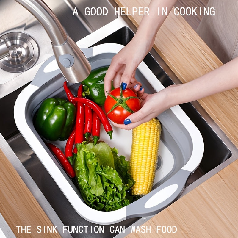 1pc Folding Cutting Board, Clean Food, Cut Food, Gather Food, Gather Seasoning, Household, Kitchen, Dining Room, Multi-purpose Cutting Board
