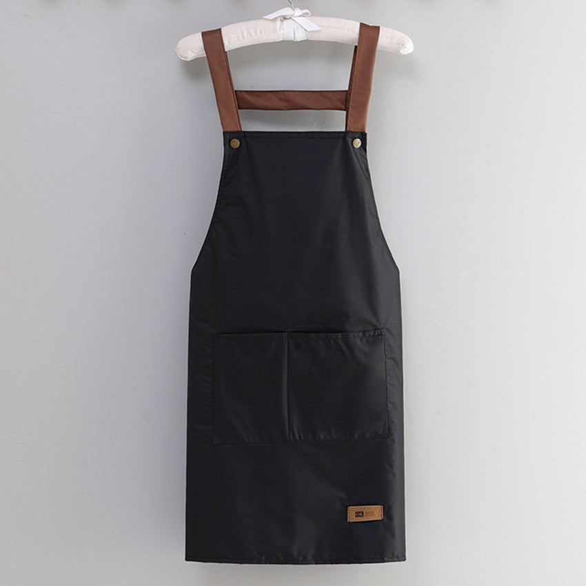 1pc Kitchen Apron With Big Pocket, Waterproof Oil-proof Cooking Apron, Kitchen Accessories