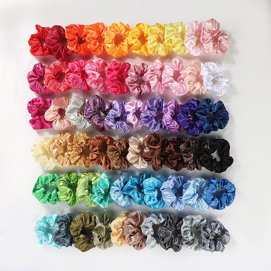 60pcs Hair Scrunchies, Satin Imitation Silk Scrunchies For Hair, Curly Hair Accessories For Women, Hair Bands Scrunchy Hair Ties Ropes Scrunchie For Women Girls Hair Accessories Scrunchies Thanksgiving Christmas Gift