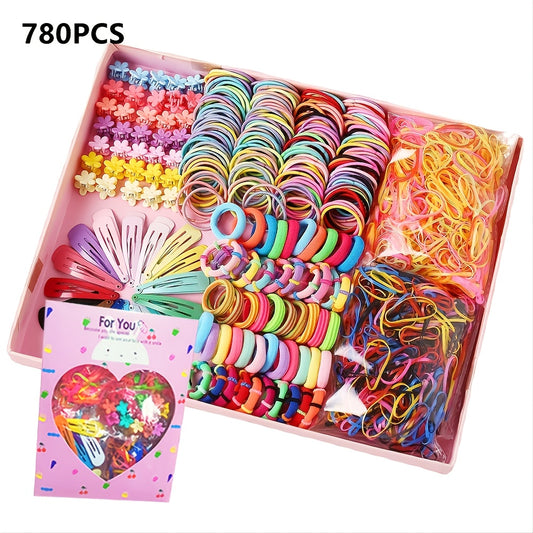 780-piece Girls Hair Accessories Elastic Hair Ties Set