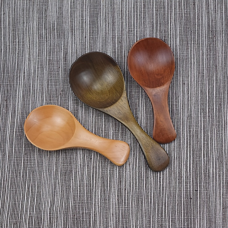 1pc Mini Wooden Spoon With Short Handle, Milk Powder, Spices, Condiments, Sugar, Honey, Tea Coffee Spoon, Kitchen Accessories