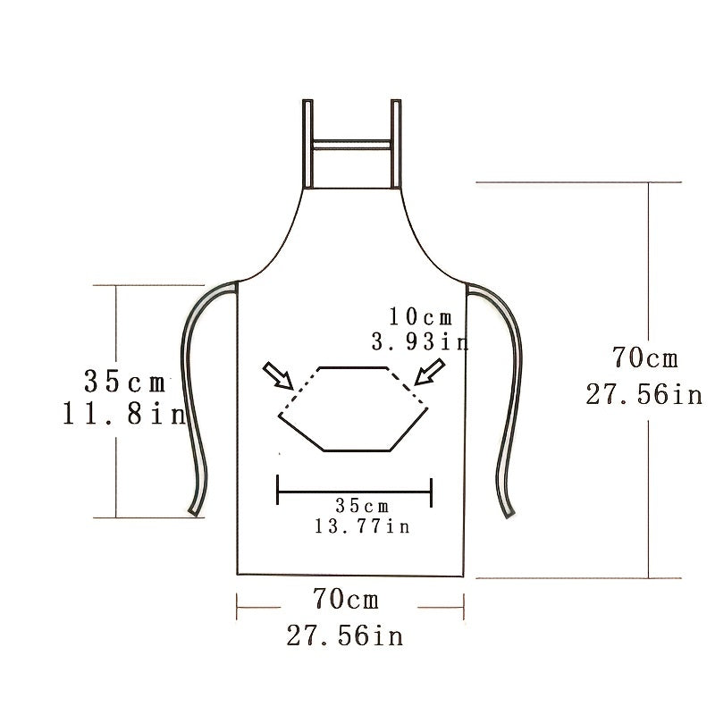 1pc Linen Canvas Apron, Oil-proof Wear-resistant Kitchen Apron, Chinese Style Cooking Apron