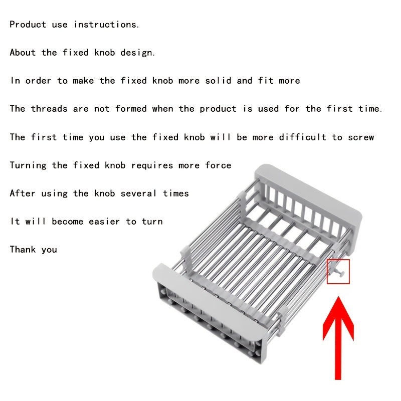 1pc Drain Rack, Stainless Steel Kitchen Basket, Home Dish Rack, Retractable Sink Shelf, 8.81*(11.22-18.5)*3.7in, Suitable For Rectangular Sink