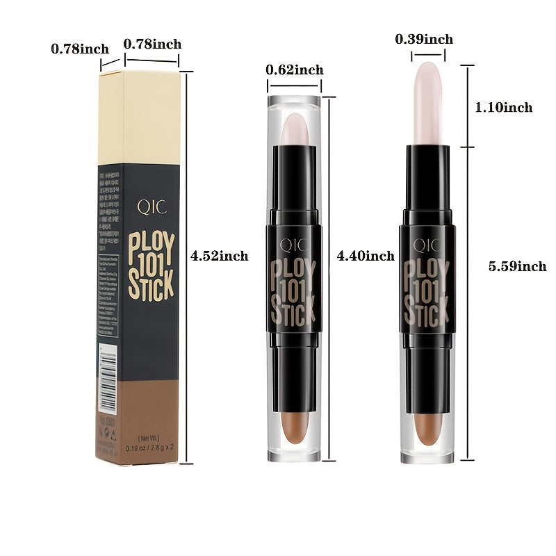 2-in-1 Concealer Sticks: 3D High Gloss, Long Lasting, Natural, Waterproof, Whitening, Contouring, Facial Care, and Makeup Tool