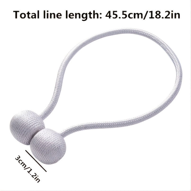 1pc Magnetic Curtain Tieback, Braided Rope Magnetic Buckle For Holding Curtains & Drapes, Simple & Elegant Home Decor