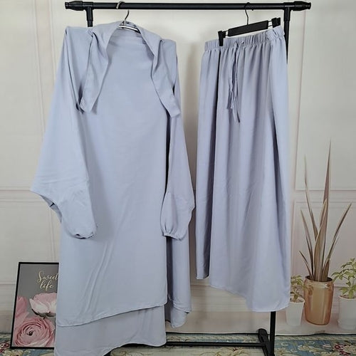 Jilbab 2 Piece Set for Muslim Women with Hijab and Abaya