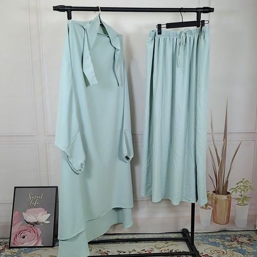 Jilbab 2 Piece Set for Muslim Women with Hijab and Abaya