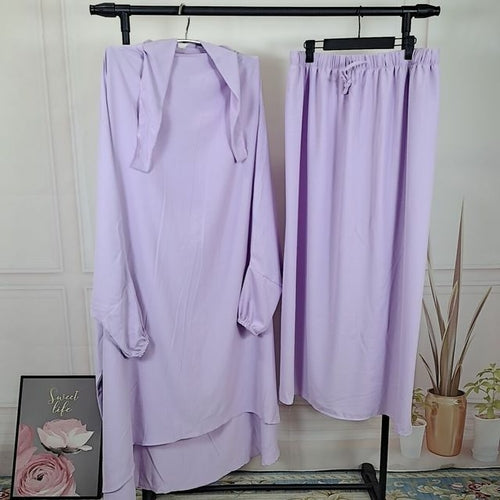 Jilbab 2 Piece Set for Muslim Women with Hijab and Abaya