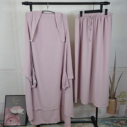 Jilbab 2 Piece Set for Muslim Women with Hijab and Abaya